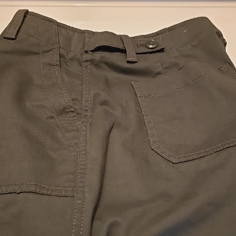 Talbots High Waist Cropped Olive Trousers 8 - Picture 4 of 5